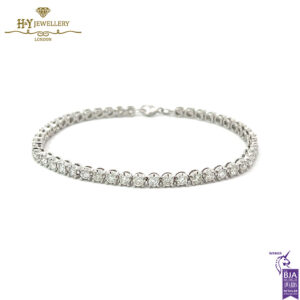 White Gold Round Brilliant Cut Diamond Bracelet - 3.40ct-16766