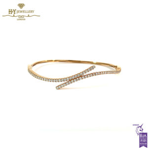 Yellow Gold Round Brilliant Cut Diamond Bangle - 1.50ct-0