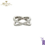 White Gold X Design Full Diamond Ring - 1.94ct-0
