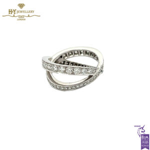 White Gold X Design Full Diamond Ring - 1.94ct-16981