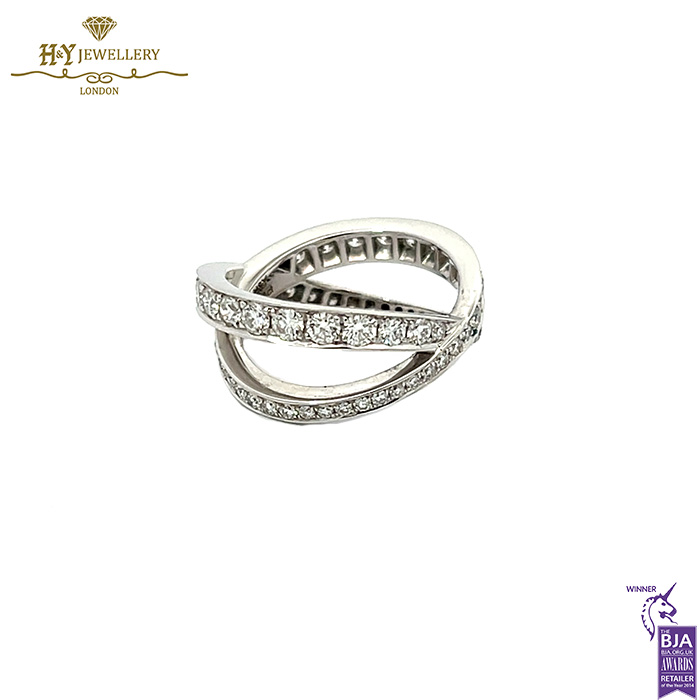 White Gold X Design Full Diamond Ring - 1.94ct-16983
