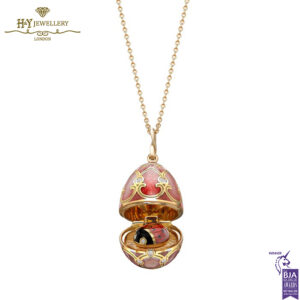 Fabergé Heritage Yellow Gold Diamond & Red Guilloché Enamel Ladybird Surprise Locket -17073