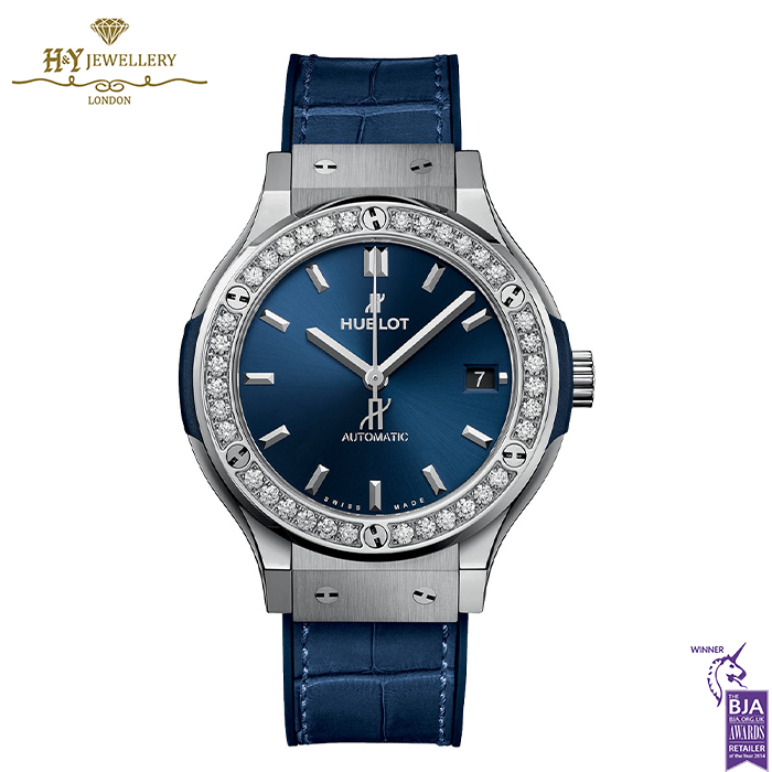 Hublot Classic Fusion Titanium Blue Diamonds - ref 565.NX.7170.LR.1204-0
