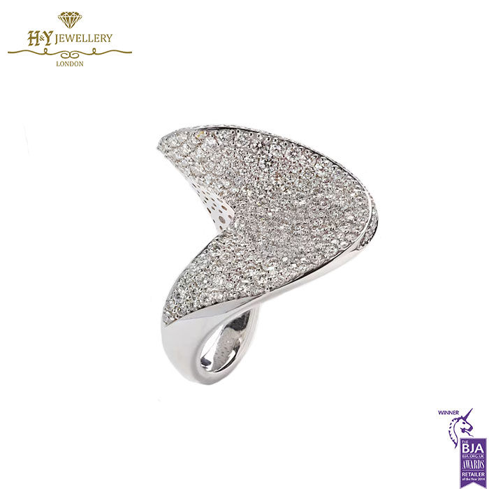 Diamond Wave Ring White Gold - 2.48ct-18214
