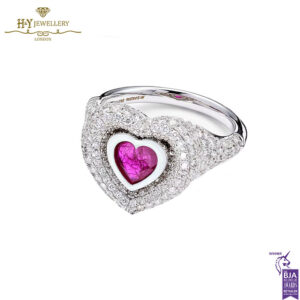 Ruby Heart Pinky Ring White Gold - 2.27ct-18209