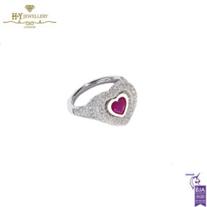 Ruby Heart Pinky Ring White Gold - 2.27ct-18211