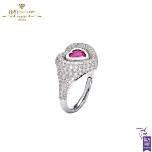 Ruby Heart Pinky Ring White Gold - 2.27ct-18210