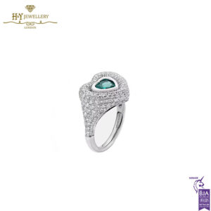 Emerald Heart Pinky Ring White Gold - 2.31ct-18212