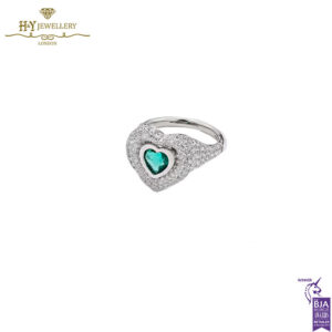Emerald Heart Pinky Ring White Gold - 2.31ct-18213