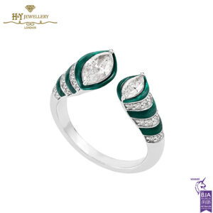 Zebrush Ring Green White Gold - 0.88ct-0