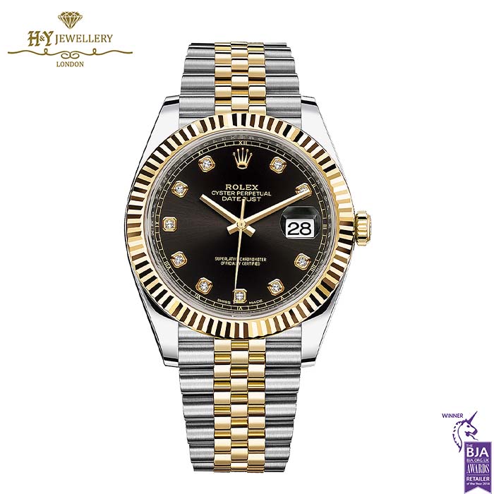 Rolex Datejust Oyster Steel & Yellow Gold Bright Black Dial - ref M126333-0006-0