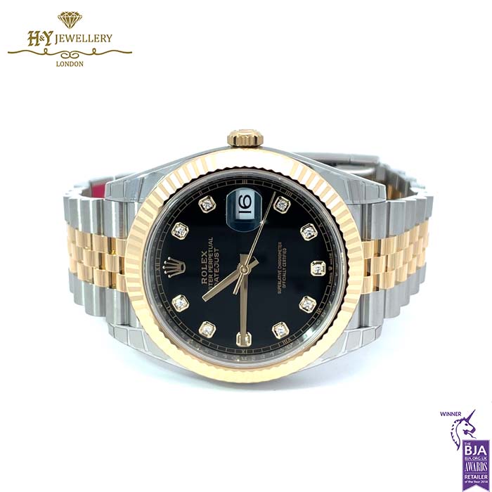 Rolex Datejust Oyster Steel & Yellow Gold Bright Black Dial - ref M126333-0006-17571