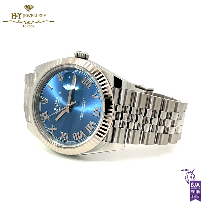 Rolex Datejust Azzurro blue Roman Dial Stainless Steel & White Gold - ref M126334-0026-17581