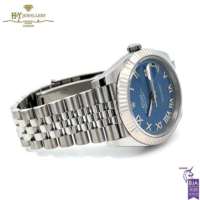 Rolex Datejust Azzurro blue Roman Dial Stainless Steel & White Gold - ref M126334-0026-17582
