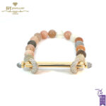 Ananya Chakra Yellow Gold Diamond & Crystal Quartz Bar & Multi Moonstone Beads - 1.18ct-0