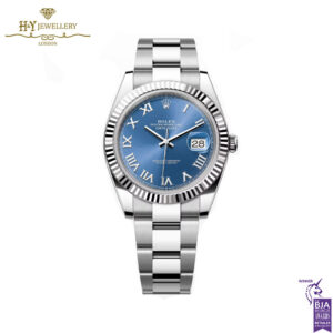 Rolex Datejust Azzurro blue Roman Dial Stainless Steel & White Gold - ref M126334-0025-0