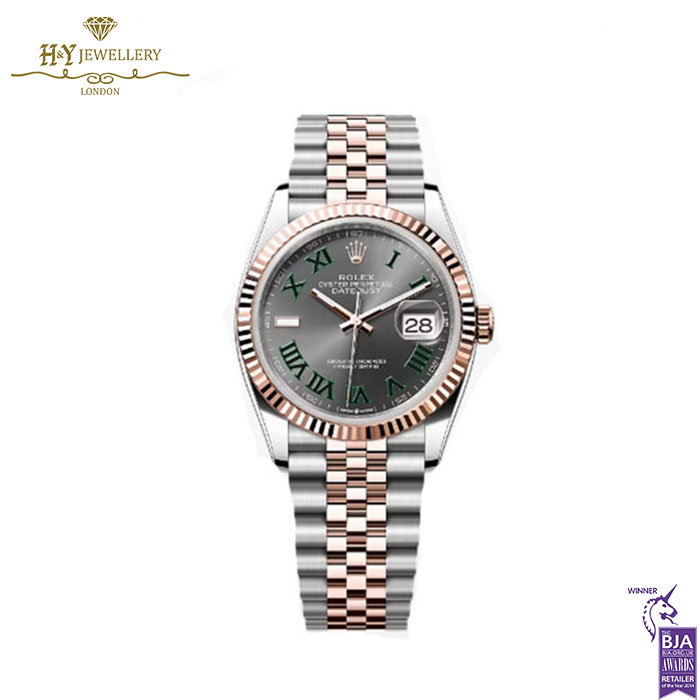 Rolex Date Just Slate Grey Dial Stainless Steel & Rose Gold - Ref M126231-0029-0