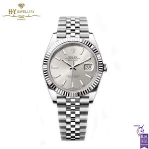 Rolex Date Just Silver Dial Stainless Steel & White Gold - ref M126334-0004-0
