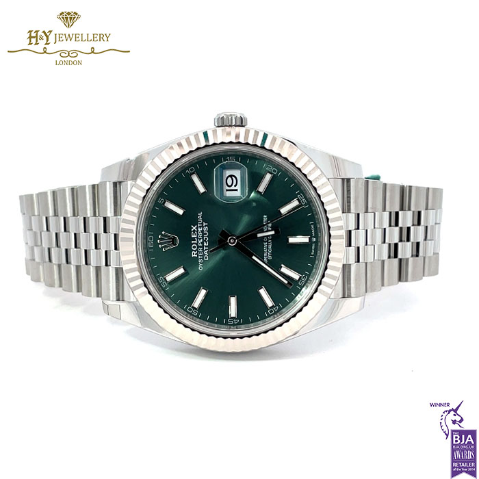 Rolex Date Just Mint Green Dial Stainless Steel & White Gold - ref M126334-0028-18072
