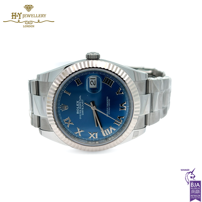 Rolex Datejust Azzurro blue Roman Dial Stainless Steel & White Gold - ref M126334-0025-17825