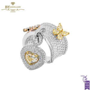 Butterfly Drop White Gold Ring with Diamond - 5.16ct-18159