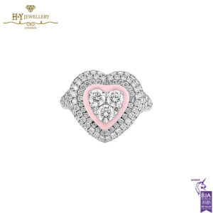 Heart Pinky White Gold Ring with Diamond - 1.46ct-0
