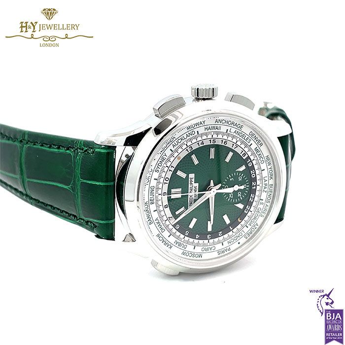 Patek Philippe Complications World Time Green Opaline Dial Platinum - ref 5930P-001-18193