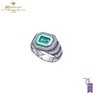 Emerald Twin Flame Pinky Ring White Gold - 1.93ct-18202