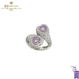 Gemini Heart Enamel White Gold & Diamond Ring - 1.61ct-18230