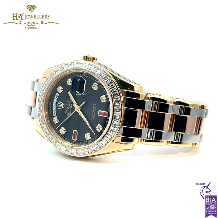 Rolex Day-Date Yellow White & Rose Gold with Diamond & Ruby {DISCONTINUED} - ref 18959BR-18255