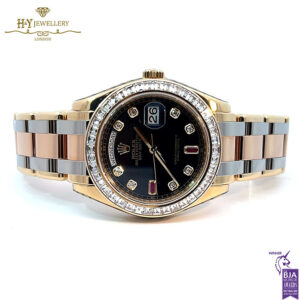 Rolex Day-Date Yellow White & Rose Gold with Diamond & Ruby {DISCONTINUED} - ref 18959BR-18256